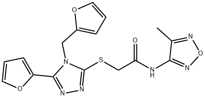 Acetamide, 2-[[5-(2-furanyl)-4-(2-furanylmethyl)-4H-1,2,4-triazol-3-yl]thio]-N-(4-methyl-1,2,5-oxadiazol-3-yl)- (9CI) 结构式