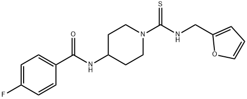 Benzamide, 4-fluoro-N-[1-[[(2-furanylmethyl)amino]thioxomethyl]-4-piperidinyl]- (9CI) 结构式