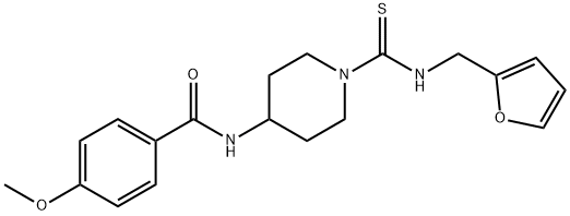 Benzamide, N-[1-[[(2-furanylmethyl)amino]thioxomethyl]-4-piperidinyl]-4-methoxy- (9CI) 结构式