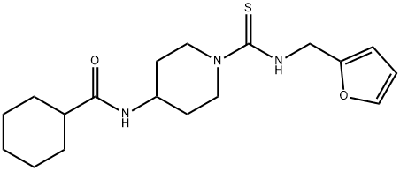 Cyclohexanecarboxamide, N-[1-[[(2-furanylmethyl)amino]thioxomethyl]-4-piperidinyl]- (9CI) 结构式