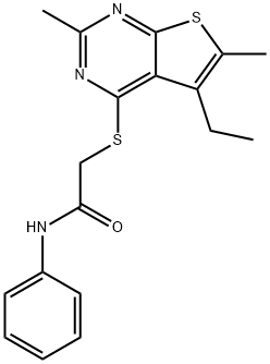 Acetamide, 2-[(5-ethyl-2,6-dimethylthieno[2,3-d]pyrimidin-4-yl)thio]-N-phenyl- (9CI) 结构式