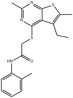 Acetamide, 2-[(5-ethyl-2,6-dimethylthieno[2,3-d]pyrimidin-4-yl)thio]-N-(2-methylphenyl)- (9CI) 结构式