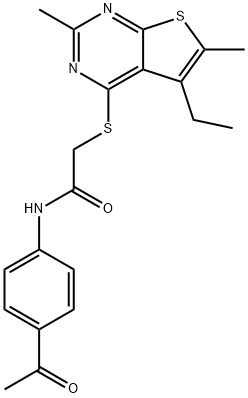Acetamide, N-(4-acetylphenyl)-2-[(5-ethyl-2,6-dimethylthieno[2,3-d]pyrimidin-4-yl)thio]- (9CI) 结构式