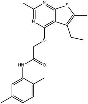 Acetamide, N-(2,5-dimethylphenyl)-2-[(5-ethyl-2,6-dimethylthieno[2,3-d]pyrimidin-4-yl)thio]- (9CI) 结构式