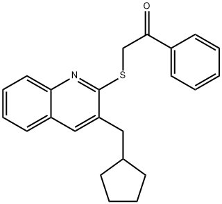 Ethanone, 2-[[3-(cyclopentylmethyl)-2-quinolinyl]thio]-1-phenyl- (9CI) 结构式