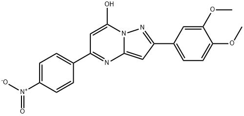 Pyrazolo[1,5-a]pyrimidin-7-ol, 2-(3,4-dimethoxyphenyl)-5-(4-nitrophenyl)- (9CI) 结构式