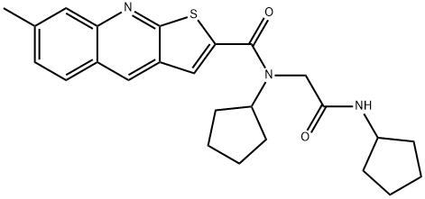 Thieno[2,3-b]quinoline-2-carboxamide, N-cyclopentyl-N-[2-(cyclopentylamino)-2-oxoethyl]-7-methyl- (9CI) 结构式
