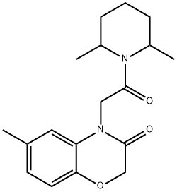 Piperidine, 1-[(2,3-dihydro-6-methyl-3-oxo-4H-1,4-benzoxazin-4-yl)acetyl]-2,6-dimethyl- (9CI) 结构式