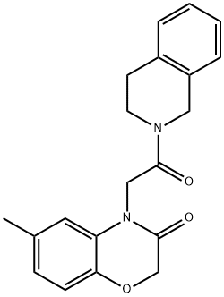 Isoquinoline, 2-[(2,3-dihydro-6-methyl-3-oxo-4H-1,4-benzoxazin-4-yl)acetyl]-1,2,3,4-tetrahydro- (9CI) 结构式