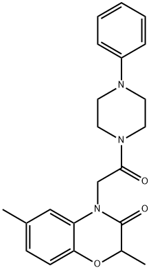 Piperazine, 1-[(2,3-dihydro-2,6-dimethyl-3-oxo-4H-1,4-benzoxazin-4-yl)acetyl]-4-phenyl- (9CI) 结构式
