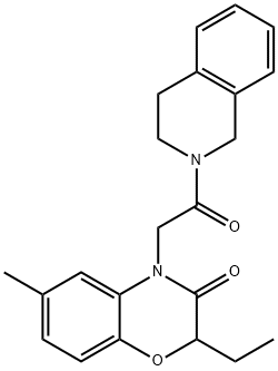 Isoquinoline, 2-[(2-ethyl-2,3-dihydro-6-methyl-3-oxo-4H-1,4-benzoxazin-4-yl)acetyl]-1,2,3,4-tetrahydro- (9CI) 结构式
