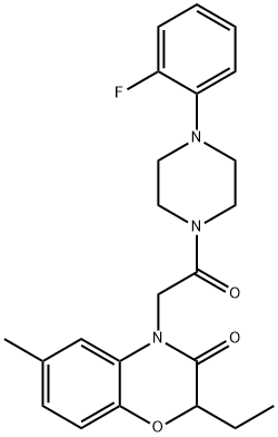 Piperazine, 1-[(2-ethyl-2,3-dihydro-6-methyl-3-oxo-4H-1,4-benzoxazin-4-yl)acetyl]-4-(2-fluorophenyl)- (9CI) 结构式