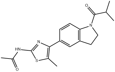 Acetamide, N-[4-[2,3-dihydro-1-(2-methyl-1-oxopropyl)-1H-indol-5-yl]-5-methyl-2-thiazolyl]- (9CI) 结构式