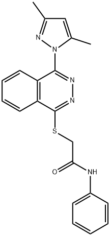 Acetamide, 2-[[4-(3,5-dimethyl-1H-pyrazol-1-yl)-1-phthalazinyl]thio]-N-phenyl- (9CI) 结构式