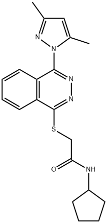 Acetamide, N-cyclopentyl-2-[[4-(3,5-dimethyl-1H-pyrazol-1-yl)-1-phthalazinyl]thio]- (9CI) 结构式