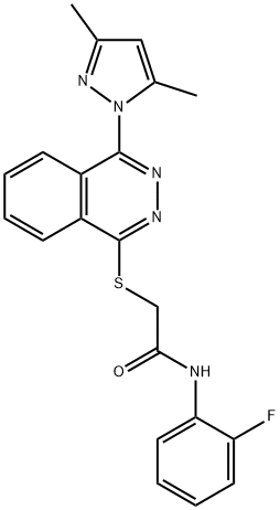 Acetamide, 2-[[4-(3,5-dimethyl-1H-pyrazol-1-yl)-1-phthalazinyl]thio]-N-(2-fluorophenyl)- (9CI) 结构式
