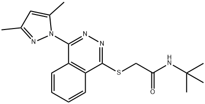 Acetamide, N-(1,1-dimethylethyl)-2-[[4-(3,5-dimethyl-1H-pyrazol-1-yl)-1-phthalazinyl]thio]- (9CI) 结构式