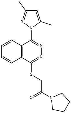 Pyrrolidine, 1-[[[4-(3,5-dimethyl-1H-pyrazol-1-yl)-1-phthalazinyl]thio]acetyl]- (9CI) 结构式