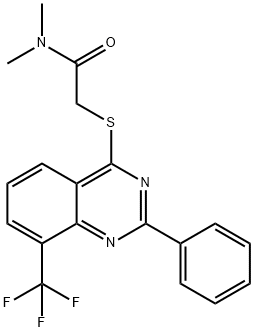 Acetamide, N,N-dimethyl-2-[[2-phenyl-8-(trifluoromethyl)-4-quinazolinyl]thio]- (9CI) 结构式