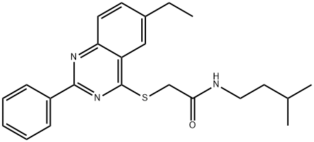 Acetamide, 2-[(6-ethyl-2-phenyl-4-quinazolinyl)thio]-N-(3-methylbutyl)- (9CI) 结构式