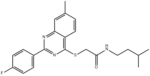 Acetamide, 2-[[2-(4-fluorophenyl)-7-methyl-4-quinazolinyl]thio]-N-(3-methylbutyl)- (9CI) 结构式