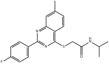 Acetamide, 2-[[2-(4-fluorophenyl)-7-methyl-4-quinazolinyl]thio]-N-(1-methylethyl)- (9CI) 结构式