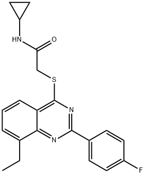 Acetamide, N-cyclopropyl-2-[[8-ethyl-2-(4-fluorophenyl)-4-quinazolinyl]thio]- (9CI) 结构式