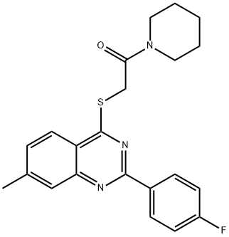 Piperidine, 1-[[[2-(4-fluorophenyl)-7-methyl-4-quinazolinyl]thio]acetyl]- (9CI) 结构式