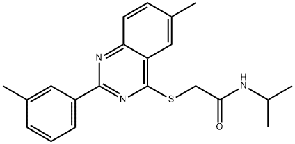 Acetamide, N-(1-methylethyl)-2-[[6-methyl-2-(3-methylphenyl)-4-quinazolinyl]thio]- (9CI) 结构式