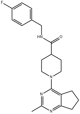 4-Piperidinecarboxamide, 1-(6,7-dihydro-2-methyl-5H-cyclopentapyrimidin-4-yl)-N-[(4-fluorophenyl)methyl]- (9CI) 结构式