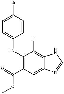 5-((4-溴苯基)氨基)-4-氟-1H-苯并[D]咪唑-6-羧酸甲酯 结构式