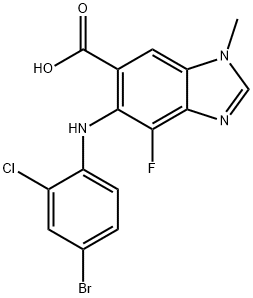 6-(4-溴-2-氯苯基氨基)-7-氟-3-甲基苯并[D]咪唑-5-甲酸 结构式