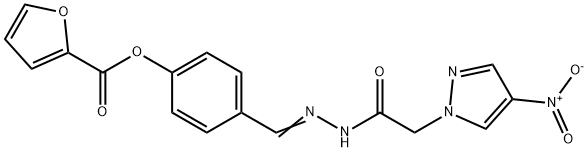 1H-Pyrazole-1-aceticacid,4-nitro-,[[4-[(2-furanylcarbonyl)oxy]phenyl]methylene]hydrazide(9CI) 结构式