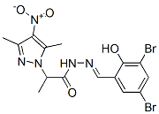 1H-Pyrazole-1-aceticacid,alpha,3,5-trimethyl-4-nitro-,[(3,5-dibromo-2-hydroxyphenyl)methylene]hydrazide(9CI) 结构式