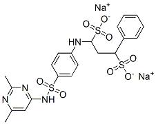 disodium 1-[[4-[[(2,6-dimethyl-4-pyrimidinyl)amino]sulphonyl]phenyl]amino]-3-phenylpropane-1,3-disulphonate 结构式