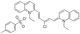 2-((1E,3Z)-3-CHLORO-5-[1-ETHYL-2(1H)-QUINOLINYLIDENE]-1,3-PENTADIENYL)-1-ETHYLQUINOLINIUM 4-METHYLBENZENESULFONATE 结构式