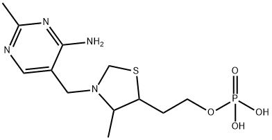 3-[(4-Amino-2-methyl-5-pyrimidinyl)methyl]-4-methyl-5-thiazolidineethanol dihydrogen phosphate 结构式