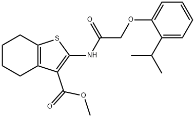 Benzo[b]thiophene-3-carboxylic acid, 4,5,6,7-tetrahydro-2-[[[2-(1-methylethyl)phenoxy]acetyl]amino]-, methyl ester (9CI) 结构式