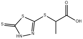 2-(5-巯基-1,3,4-噻二唑-2-硫代)-丙酸 结构式