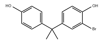 2-溴-4- [1-(4-羟基苯基)-1-甲基乙基]苯酚 结构式