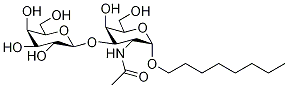 N-辛基2-乙酰氨基-2-脱氧-3-O-(Β-D-吡喃半乳糖基)-Α-D-吡喃葡萄糖苷 结构式