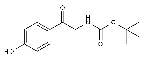[2-(4-羟基苯基)-2-氧代乙基]-氨基甲酸叔丁酯 结构式