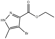 4-溴-3-甲基-1H-吡唑-5-羧酸乙酯 结构式