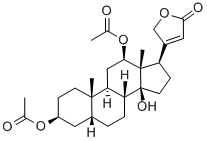 3Β,12Β-双乙酸基-5Β-20(22)-卡烯内酯-14-醇 结构式