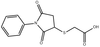 [(2,5-二氧代-1-苯基吡咯烷-3-基)硫代]-乙酸 结构式