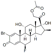 2-bromo-6beta-fluoro-11alpha,17,21-trihydroxy-16beta-methylpregna-1,4-diene-3,20-dione 21-acetate  结构式