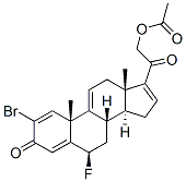 2-bromo-6beta-fluoro-21-hydroxypregna-1,4,9(11),16-tetraene-3,20-dione 21-acetate 结构式
