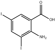 2-氨基-3,5-二碘苯甲酸, 结构式