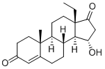 13BETA-乙基-15ALPHA-羟基甾烷-4-烯-3,17-二酮 结构式