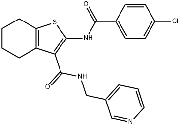 2-[(4-chlorobenzoyl)amino]-N-(3-pyridinylmethyl)-4,5,6,7-tetrahydro-1-benzothiophene-3-carboxamide 结构式